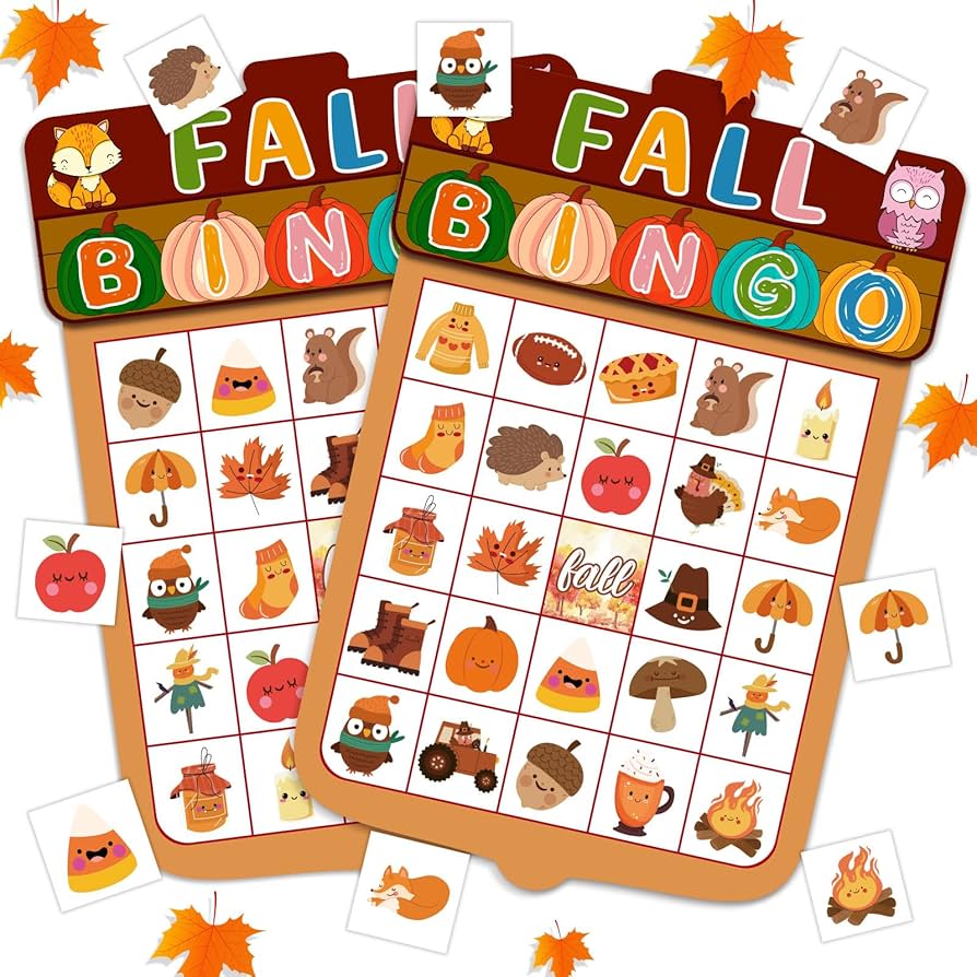 Amazon.com : JUESMOS Fall Bingo Game for Kids Adults Fall